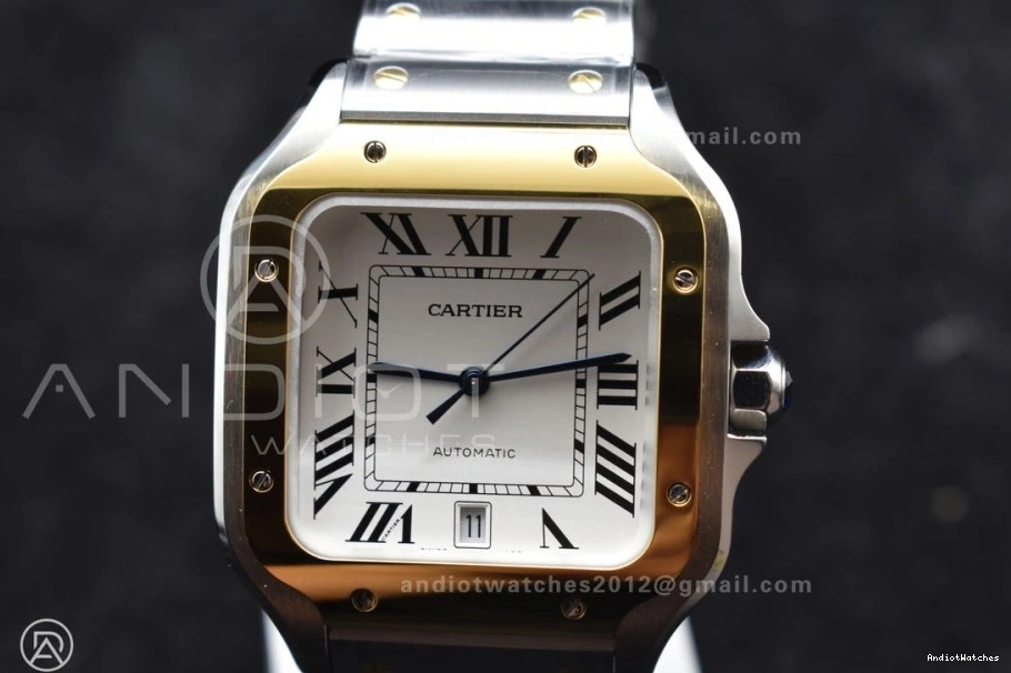 YG SS Bracelet Contemporary 1:1 de YG MIYOTA 1053 Best 40mm BVF on Cartier Santos Edition SS V 9015 White Dial SmartLinks 0509